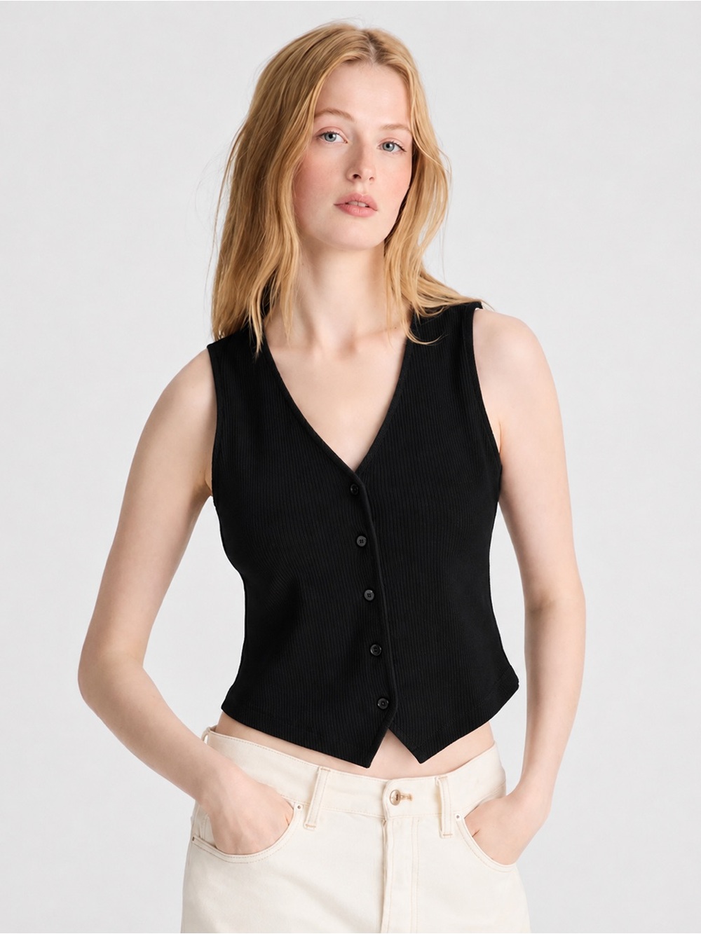 Madewell Ribbed V Neck Vest NEVER WORN